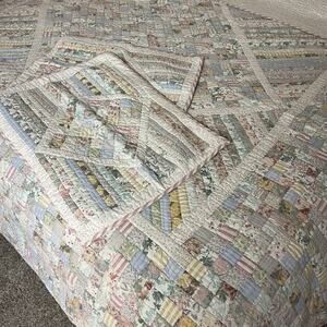 LNT Home Quilted Comforter Shams (2 Standard) King Size Shabby Chic Cottagecore